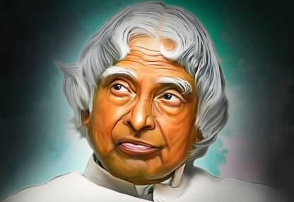 APJ Abdul Kalam Digital Painting no. 2 Wall Poster Print on Art Paper ...