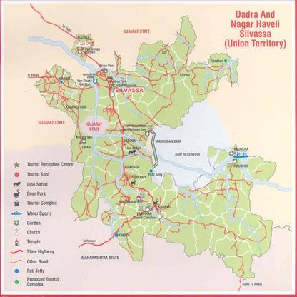 Dadra And Nagar Haveli Map Multicolour Photo Paper Print Poster Photographic Paper Photographic Paper