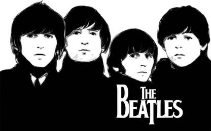 Wall Poster The Beatles Black And White POSTER PRINT ON 13X19 INCHES Paper Print