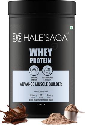 Halesaga 100% Whey Protein Powder 1Kg, Pure Whey Isolate, Concentrate & Hydrolyzed 27g - Whey Protein