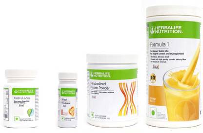Herbalife Nutrition FORMULA-1SHAKE MANGO-500+PROTEIN POWDER 200+AFRESH -CINNAMON-+CELL U LOSS -90 Protein Shake