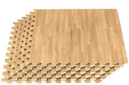 KOBO Imported Wood Grain Puzzle Floor Mat, EVA Foam Interlocking Tiles 12 mm 12 mm Exercise & Gym Mat