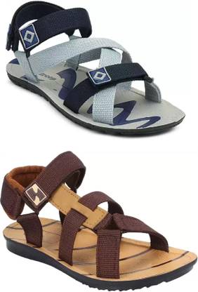 Men Blue, Brown Sandals