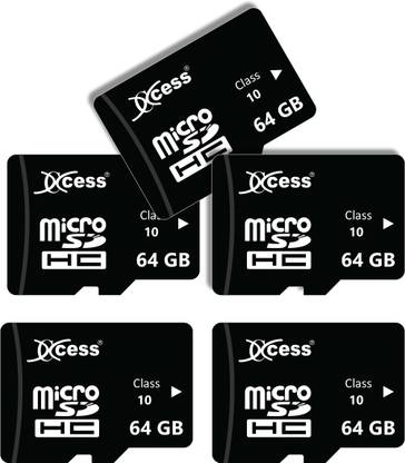 XCCESS 64GB Micro Sd Card Pack of 5 64 GB MicroSD Card Class 10 80 MB/s  Memory Card