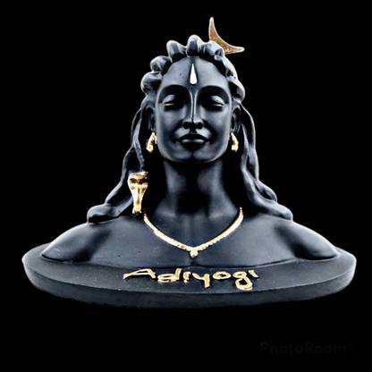 Shree Jee ADIYOGI LORD SHIVA (BLACK) STATUE CAR DESH BOARD Decorative Showpiece  -  8.5 cm