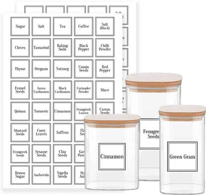 The Black Frame Pantry Label Stickers Preprinted Spices, Pulses and