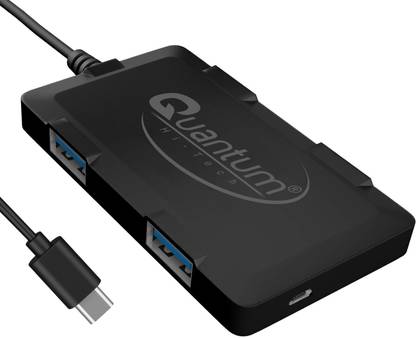 QUANTUM 6560 USB C Hub with 4 USB A ports and 70cm long cable Type C to 2.0 USB Hub
