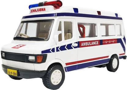 Manavata Pull Back Action Ambulance Toy with Detachable Stretcher for Kids (1Pc)