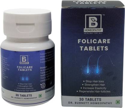 Burnett Homeopathy Folicare Tablets for strengthen hairs and regenerate Hair follicles