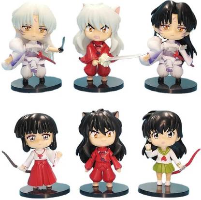 kawaii kart Inuyasha Action Chibi Figures (Set Of 6) | Size - 10 cm