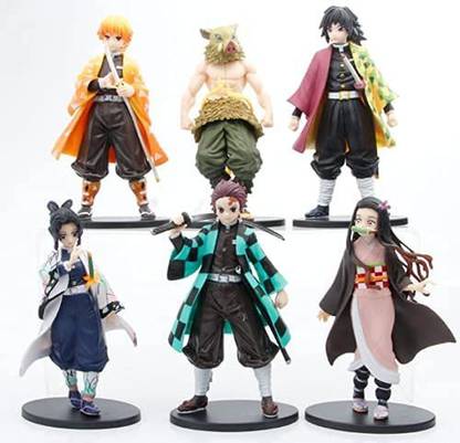 RVM Toys Demon Slayer Action Figure Set of 6 Size 16CM Toy for Car Dashboard, Cake Topper