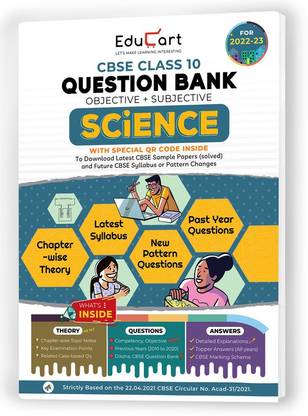 Educart CBSE Class 10 Science Question Bank For 2022-23 (OLD)
