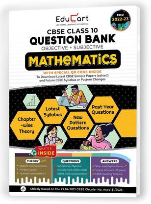 Educart CBSE Class 10 Mathematics Question Bank For 2022-23 (OLD)