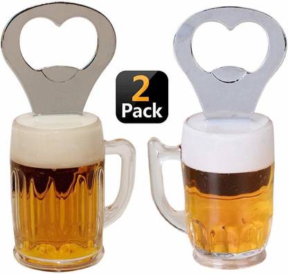 Toyshala Acrylic Beer Glass Design Fridge Magnet Bottle Opener (Pack of 2) Bottle Opener