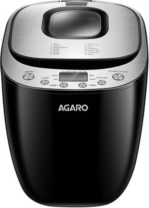 AGARO Fiesta Bread Maker, Fully Automatic, 12 Pre-Programmed Menus, 3 Crust Colours, Bread Maker