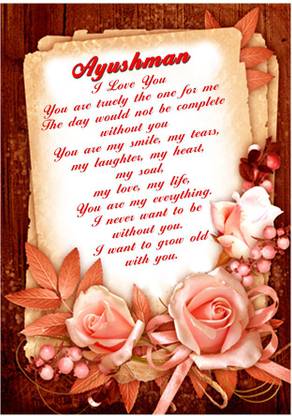 Midas Craft I Love You Ayushman Love Letter Quotes 24 Greeting Card