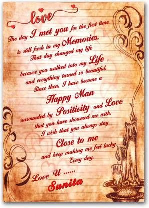Midas Craft I Love You Sunita Love Letter Quotes 25 Greeting Card