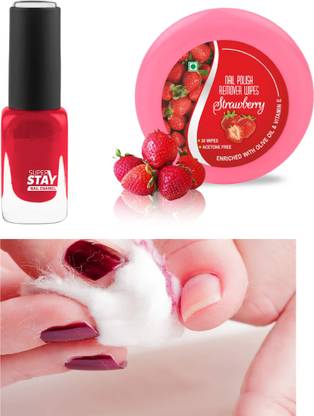 ADJD BLOOD RED COLOR NAIL PAINT & NAIL PAINT REMOVER
