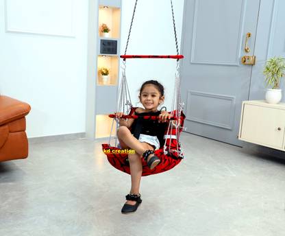 KD CREATION Cotton Swing for Kids Baby's Children Folding and Washable 1-3 Years SWING RED -1