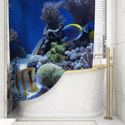 Cayster 191 cm (6 ft) Shower PVC Room Darkening Curtain Single Curtain