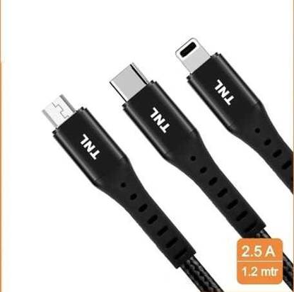 TNL USB Type C Cable 2 A 1.2 m braided cable 3 IN 1