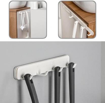 NKK Export Import Bathroom Cloth Slider Hanger Bedroom Hanging 4-Pin, Clothes,(Pack of 1) Door Hanger