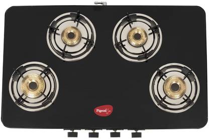 Pigeon Sleek 4 Burner Glass Manual Gas Stove