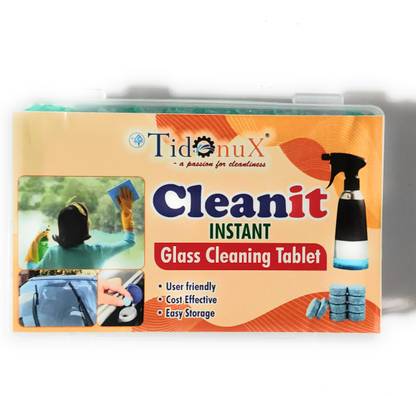tidonux 20PCS Glass Mirror Cleaning Tablets and 500ml Bottle with Spray Gun