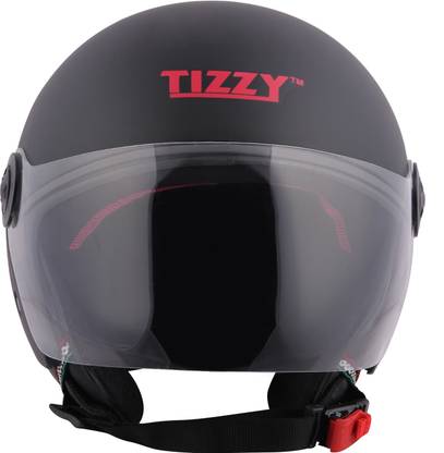 TIZZY Half Face ISI Marked Hight Material with Unbreakable Visor Motorbike Helmet