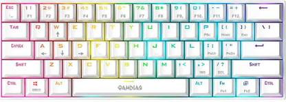 GAMDIAS HERMES E3 RGB Mechanical White (RED SWITCH) Wired USB Standard Gaming Keyboard Compatible with Desktop, Laptop, Mac