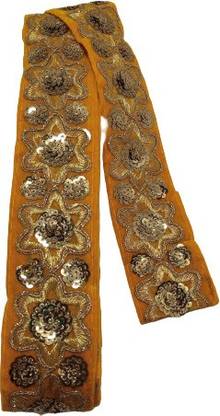 Amber Traders Designer Yellow Color Lace & Border (Approx 2 Inch Width) Length 8 Metre Lace Reel