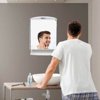 URBAN CHOICE Grooming Items Storage Shelves With Shaving Bathroom Mirror