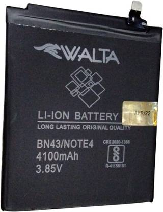walta Mobile Battery For  Xiaomi Redmi Note 4 / Note 4X (Model : BN43) 4100mAh Li-Polymer Battery