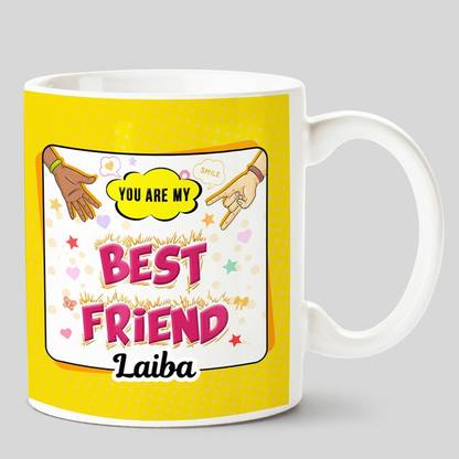HUPPME You Are My Best Friend Laiba White Ceramic Coffee Mug