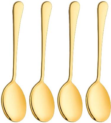 olwick Gold Serving Large Catering Soup Spoons, Dishwasher Safe Stainless Steel Table Spoon Set