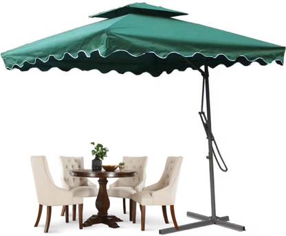 HM Side Pole Patio Sunshade Double Roof Portable Waterproof Garden Umbrella 8 Ft Umbrella