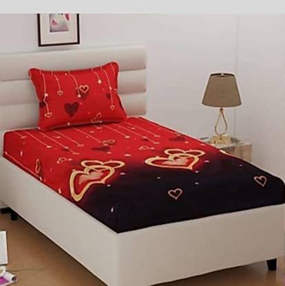 Flipkart SmartBuy 140 TC Microfiber Single 3D Printed Flat Bedsheet