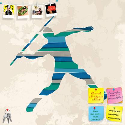 Artzfolio Transparent Bands Javelin Thrower Sportsman Notice Pin Board Soft Board Cork Bulletin Board