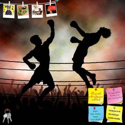 Artzfolio Boxers Notice Pin Board Soft Board with Push Pins Cork Bulletin Board
