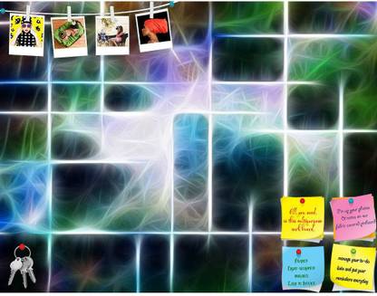 Artzfolio Geometric Abstract Notice Pin Board Soft Board with Push Pins Cork Bulletin Board