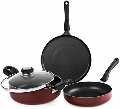 cello Prima Non-Stick Aluminium 3-Piece Induction Bottom Non-Stick Coated Cookware Set