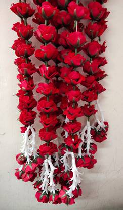 3A Featuretail 5ft Artificial Red Roses Garland String for Decoration Plastic Garland