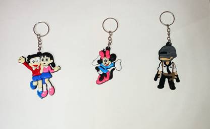 KeyZone Nobita and Friends Keychain, PUBG, Mickey Mouse - set of 3 Key Chain