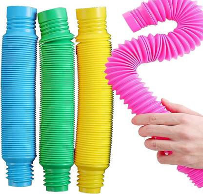 LIBRA Pack Of 6 Big Pop Tubes Sensory Toys Fidget Toys for Sensory Kids Toy for Kids