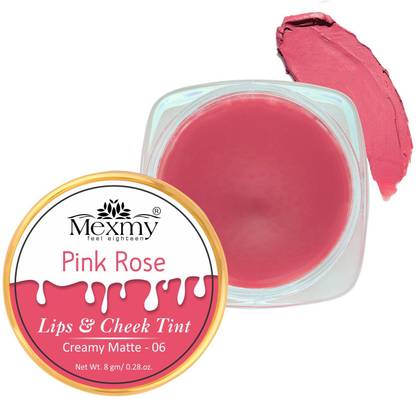 Mexmy Lip And Cheek Tint Pink Rose 100% Pure,Deep Pink Mineral & Nature Ingredients