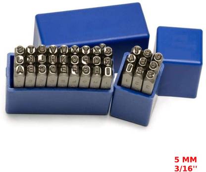 SAMENX Letter & Number Punch Set | 9 Numbers (0 to 9) & 27 Letters (A to Z ) 36pcs 5mm Punches & Punching Machines