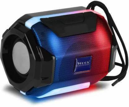 WOOS A005 162 Red Portable Bluetooth Speaker with DJ Light USB Speaker Super Bass 5 W Bluetooth Speaker