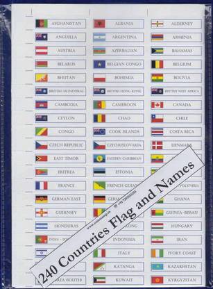 Ihc 12.7 cm Foreign Country Flag & Name All Country 2 Sticker Sheets Set Non-Reusable Sticker