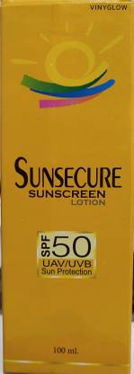 VINYGLOW Sunscreen - SPF 50 PA++ SUNSECURE SUN SCREEN LOTION 50 ++ SPF 100 ML PACK OOF 2