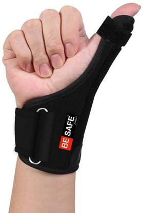 BE SAFE Forever Thumb Spica Splint Brace, Carpal Tunnel & Trigger Thumb Immobilizer, Black Finger Support